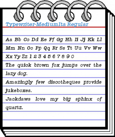 Typewriter-MediumIta Regular Font