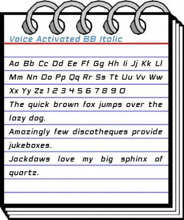 Voice Activated BB Font