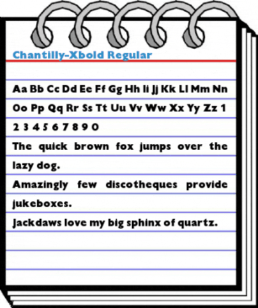 Chantilly-Xbold Regular Font