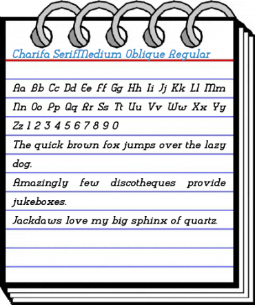Charifa SerifMedium Oblique Regular Font