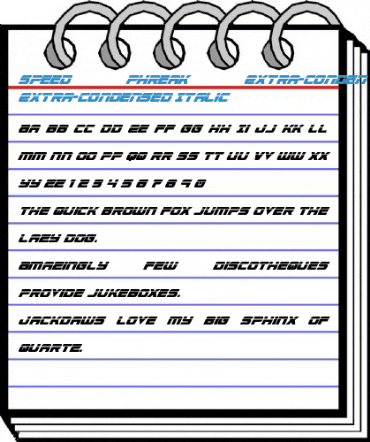 Speed Phreak Extra-Conden Ital Font