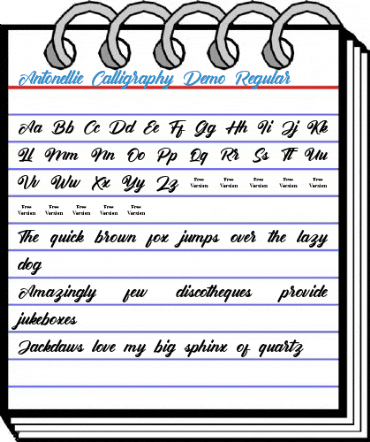 Antonellie Calligraphy Demo Regular Font