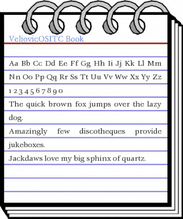 VeljovicOSITC Book Font