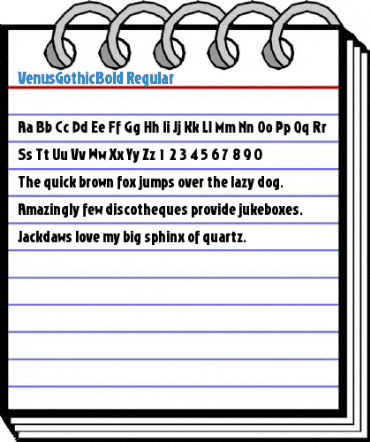 VenusGothicBold Regular Font