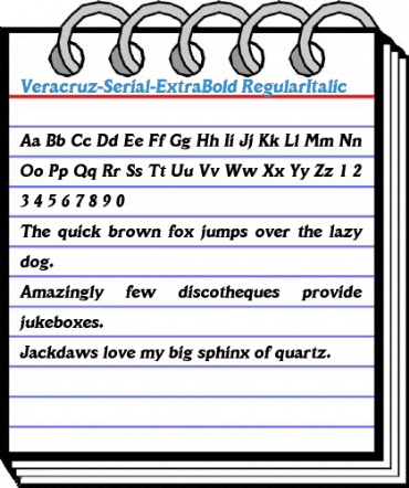 Veracruz-Serial-ExtraBold RegularItalic Font