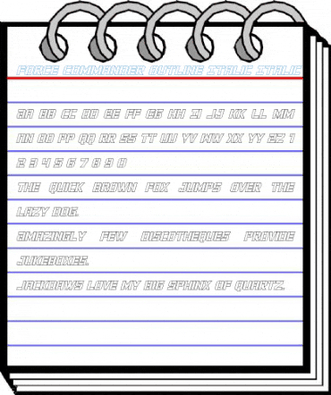 Force Commander Outline Italic Italic Font