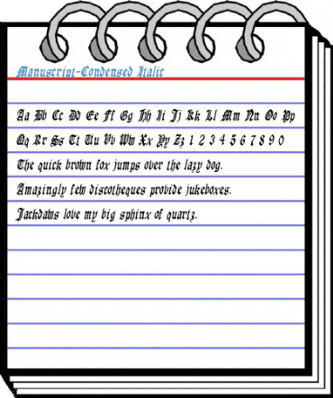 Manuscript-Condensed Font