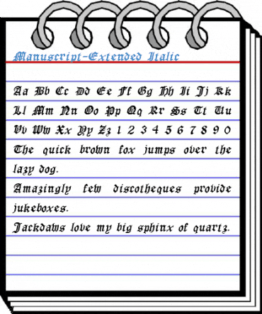 Manuscript-Extended Font