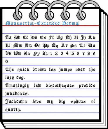 Manuscript-Extended Normal Font