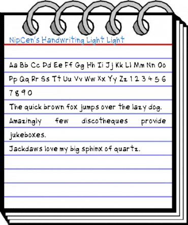 NipCen's Handwriting Light Font