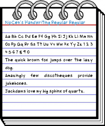 NipCen's Handwriting Regular Regular Font