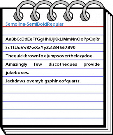 Semolina-SemiBold Regular Font