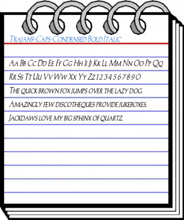 Trajans-Caps-Condensed Bold Italic Font