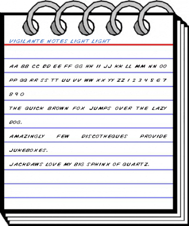 Vigilante Notes Light Font