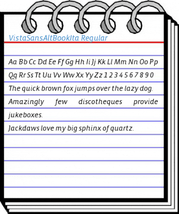 VistaSansAltBookIta Regular Font
