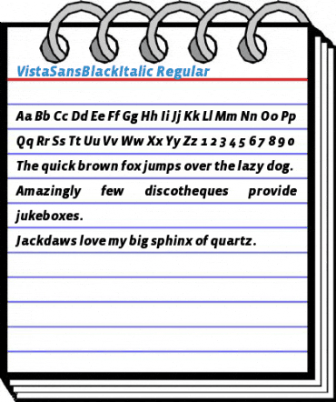 VistaSansBlackItalic Regular Font