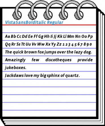 VistaSansBoldItalic Font