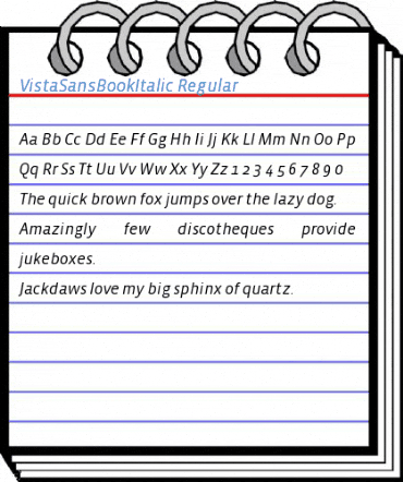 VistaSansBookItalic Regular Font