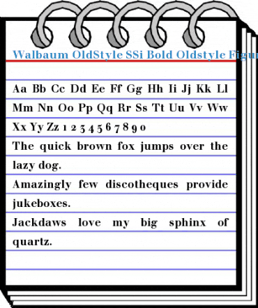 Walbaum OldStyle SSi Bold Oldstyle Figures Font