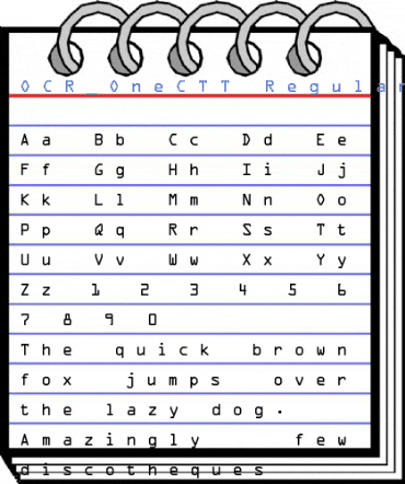 OCR_OneCTT Regular Font