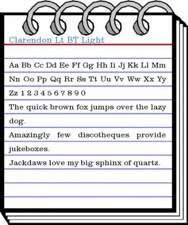 Clarendon Lt BT Light Font