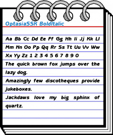 OptasiaSSK BoldItalic Font