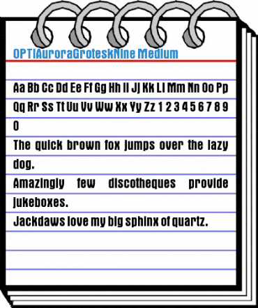 OPTIAuroraGroteskNine Medium Font