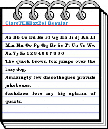 ClareTEEExtBol Regular Font