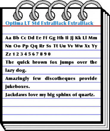 Optima LT Std ExtraBlack ExtraBlack Font