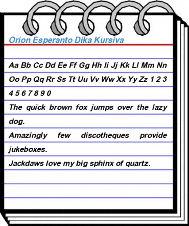 Orion Esperanto Dika Kursiva Font