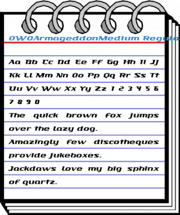 OWOArmageddonMedium Regular Font