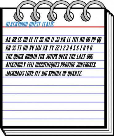 Blackmoon Quest Font