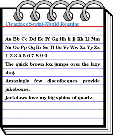 ClearfaceSerial-Xbold Regular Font