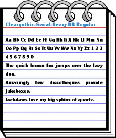 Cleargothic-Serial-Heavy DB Regular Font