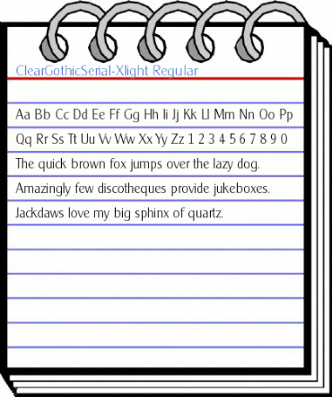 ClearGothicSerial-Xlight Regular Font