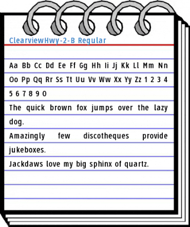 ClearviewHwy-2-B Regular Font