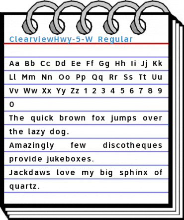 ClearviewHwy-5-W Regular Font