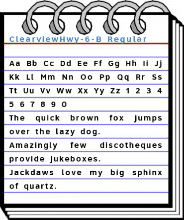 ClearviewHwy-6-B Regular Font