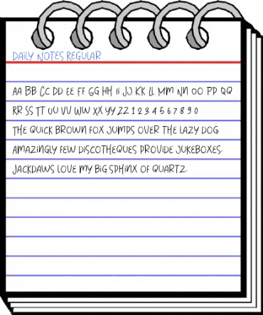 Daily Notes Regular Font