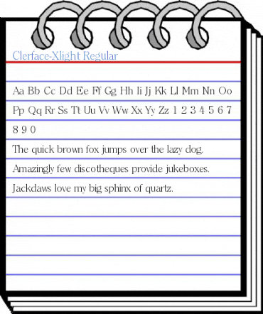 Clerface-Xlight Regular Font