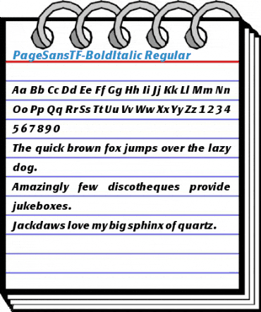 PageSansTF-BoldItalic Font