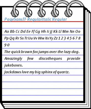 PageSansTF-RegularItalic Regular Font