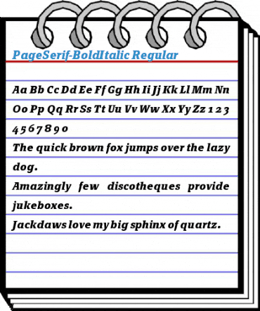 PageSerif-BoldItalic Regular Font