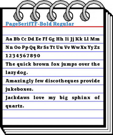 PageSerifTF-Bold Regular Font