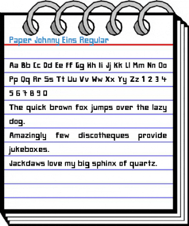 Paper Johnny Eins Font