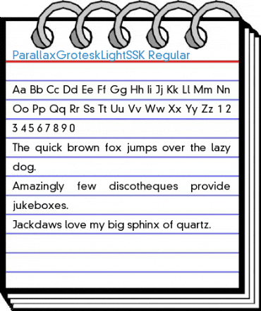 ParallaxGroteskLightSSK Font