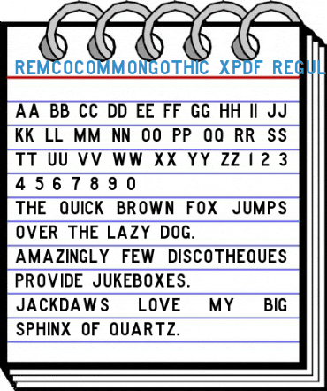 RemcoCommonGothic XPDF Regular Font