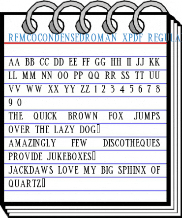 RemcoCondensedRoman XPDF Regular Font