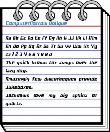 ComputerNarrow Oblique Font