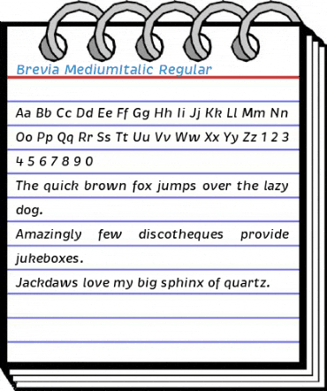 Brevia MediumItalic Regular Font